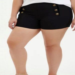 Torrid Black Button High Rise Shorts